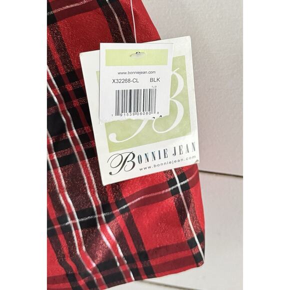 NEW Bonnie Jean Girl Size 4 Red Black Plaid Sleeveless Dress Black Jacket NWT - Picture 4 of 10